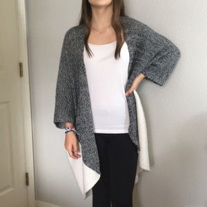 White and grey cardigan